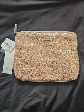 Nine West Sequined Rose Gold Clutch NWT